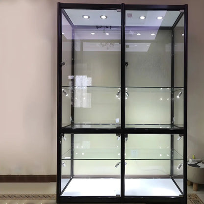 Vitrine rectangulaire contemporaine en verre noir