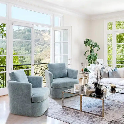 Fauteuils pivotants modernes Chenille pour salon