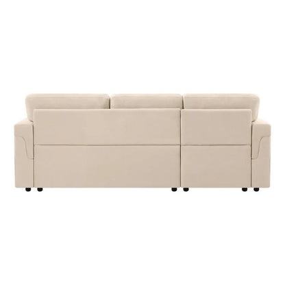 Canapé d'angle réversible avec lit gigogne, méridienne de rangement, pieds durables,