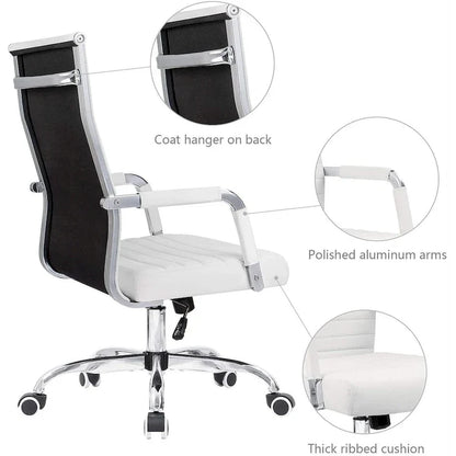 Chaise de bureau Homall nervurée Chaise de bureau d'ordinateur