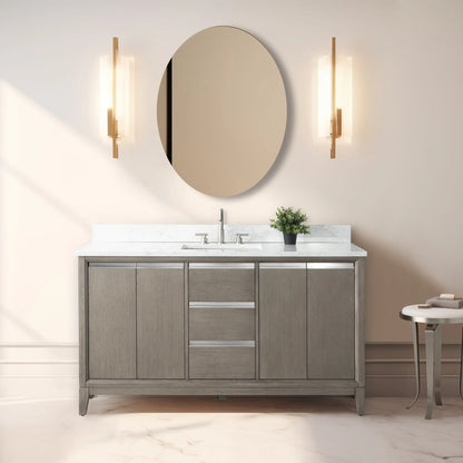 Meuble-lavabo Vanity Art avec évier en céramique et dessus en marbre reconstitué
