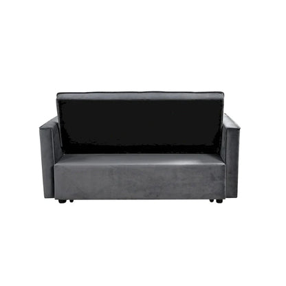 Causeuse moderne en velours avec dossier inclinable et poches, 2 places – Gris foncé / Gris clair / Bleu / Noir