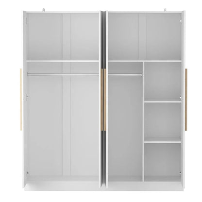 Armoire moderne autoportante en bois massif avec étagères de rangement