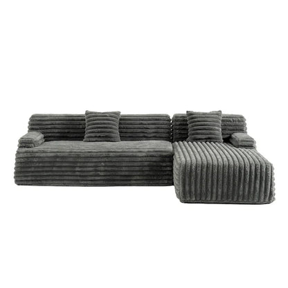 Canapé d'angle modulable Cloud, Canapé moderne rembourré avec 2 coussins, Canapé modulable à composer, Canapé d'angle modulable en L