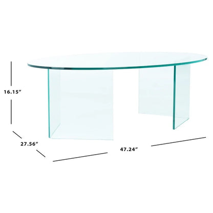 SAFAVIEH Beda Table basse en verre trempé - 47 L x 28 P x 16 H - 47Lx28Px16H
