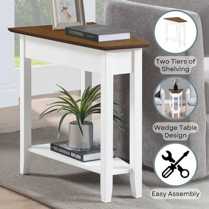 Table d'appoint d'angle American Heritage avec étagère de Convenience Concepts