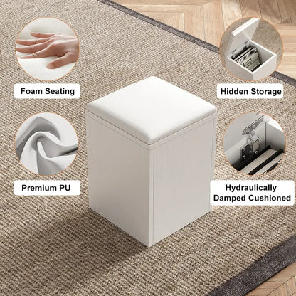 Table basse relevable pliable avec 4 tabourets et rangement