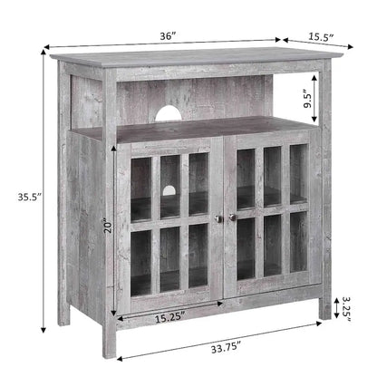 Meuble TV Big Sur Highboy de 40 pouces avec rangements, par Convenience Concepts