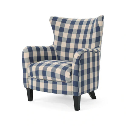 Fauteuil rembourré à dossier haut avec pieds en bois Modern Retro 30.25 pour le salon