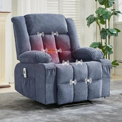 Fauteuil inclinable télécommandé avec fonction chauffage et massage