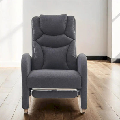 Fauteuil à bascule de puériculture ergonomique en tissu avec repose-pieds réglable