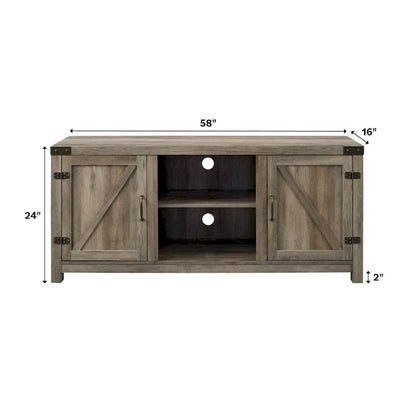 Meuble TV avec porte de grange Middlebrook Firebranch 58 pouces