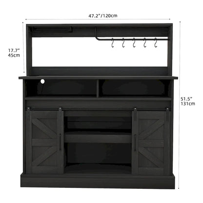 Meuble bas de bar à café Moasis Farmhouse - 38,4 P x 119,9 L x 130,8 H