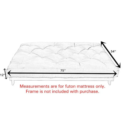 Matelas de futon TruPedic gris granit de 12 pouces