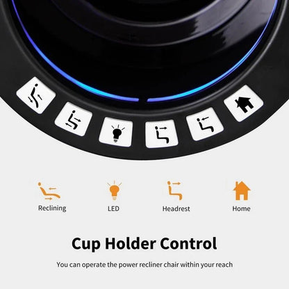 Fauteuil inclinable électrique MCombo avec appuie-tête réglable, siège de cinéma maison à deux moteurs avec port USB, cuir respirant HTS411