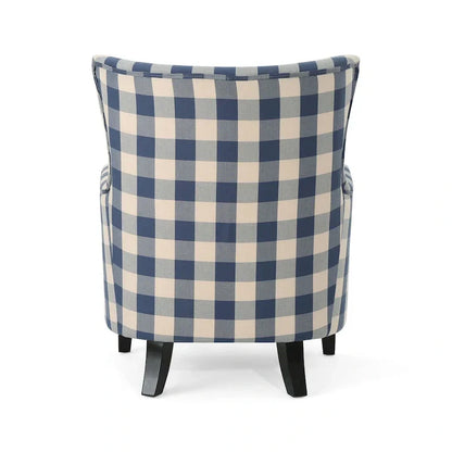 Fauteuil rembourré à dossier haut avec pieds en bois Modern Retro 30.25 pour le salon