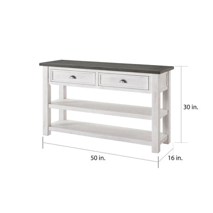 The Gray Barn Downington Table console de canapé à 2 tiroirs en bois massif