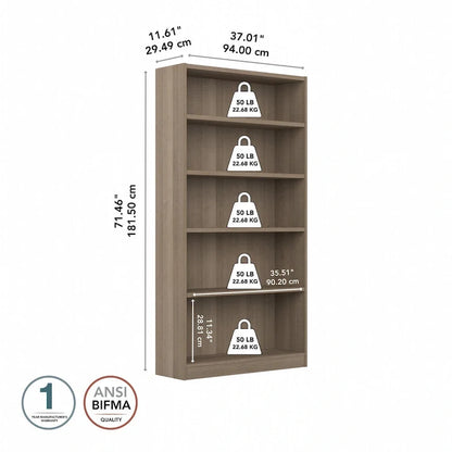 Bibliothèque haute à 5 étagères Universal de Bush Furniture