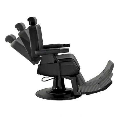 Chaise de barbier robuste inclinable hydraulique JAXSON, cadre noir