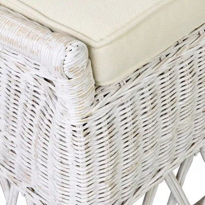 Chaise d'appoint de salle à manger capitonnée en rotin naturel par East at Main