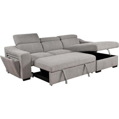 Canapé d'angle convertible Roomfitters 103 avec méridienne de rangement, appuis-tête réglables, canapé-lit en L