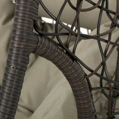 Fauteuil suspendu d'extérieur en osier imperméable avec coussins, siège hamac – Capacité de 136 kg