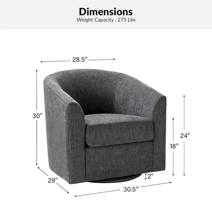 Fauteuil Cuenca moderne en tissu avec piètement pivotant