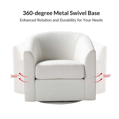 Fauteuil Cuenca moderne en tissu avec piètement pivotant