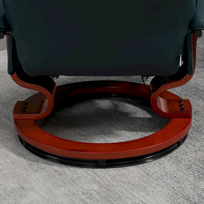 Fauteuil inclinable manuel pivotant en similicuir HomCom avec repose-pieds confortable et relaxant