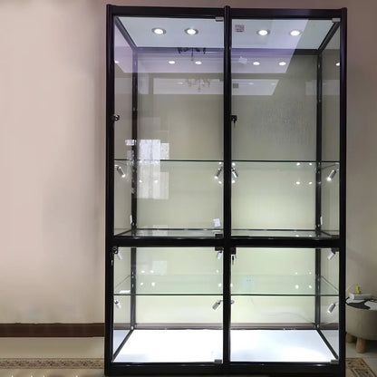 Vitrine rectangulaire contemporaine en verre noir