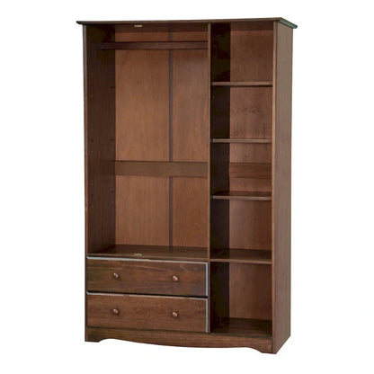 Armoire 3 portes - Blanc/Moka/Java - Bois massif