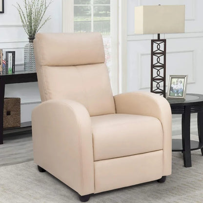 Fauteuil inclinable à dossier basculant en similicuir, marron / noir / gris / kaki / rouge / beige, simple