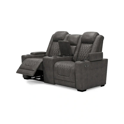 Signature Design by Ashley HyllMont – Causeuse inclinable électrique grise avec console – 71,75 po L x 39 po P x 44 po H