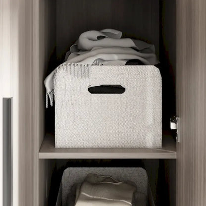 Armoire de rangement en bois avec 6 cubes de rangement et tringle à vêtements