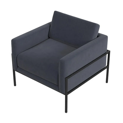 Fauteuil club moderne HomePop rembourré avec cadre en métal