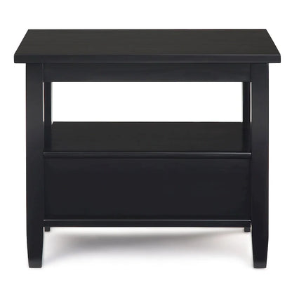 WYNDENHALL Norfolk Table d'appoint étroite de style transitionnel rectangulaire en bois massif, 35,5 cm de large – 35,5 cm de large