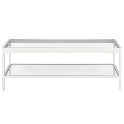 Table basse Alexis en métal et verre