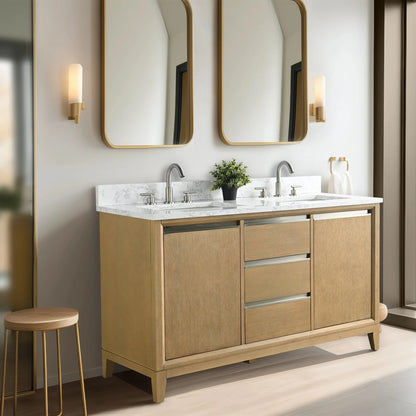 Meuble-lavabo Vanity Art avec évier en céramique et dessus en marbre reconstitué