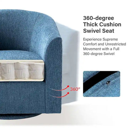 Fauteuil Cuenca moderne en tissu avec piètement pivotant