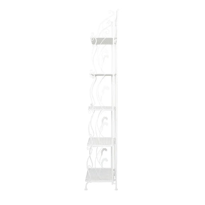 Étagère de Boulanger Pliable Haute à 5 Niveaux en Métal Décoratif pour Intérieur/Extérieur - Or ou Blanc - Roche River Decor