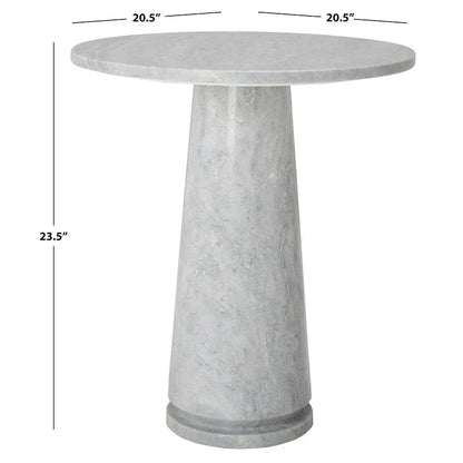 Table d'appoint ronde haute en marbre SAFAVIEH Couture Ghicu - 56 cm L x 53 cm P x 61 cm H - 21Wx21Dx24H