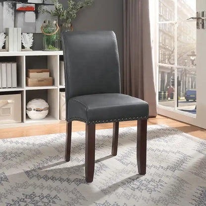 Chaise Parsons Copper Grove Five Bridge Eco en similicuir avec clous