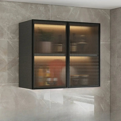Armoire de cuisine murale grise en bois pour rangement