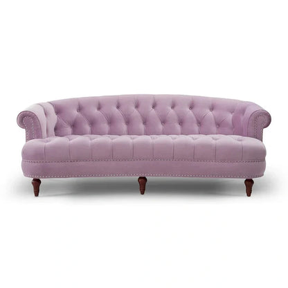 Canapé capitonné chesterfield La Rosa 84 en velours, style moderne du milieu du siècle