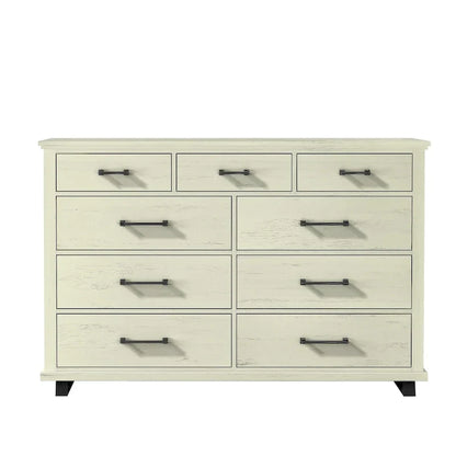 Ensemble de chambre à coucher 4 pièces Farmhouse - 2 tables de chevet, 1 commode et 1 chiffonnier