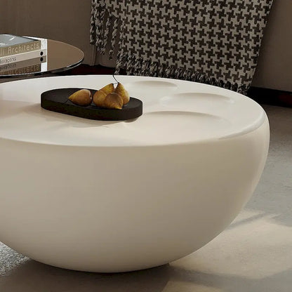 Table basse gigogne 42 moderne ronde blanc crème, 2 pièces pour le salon - 62