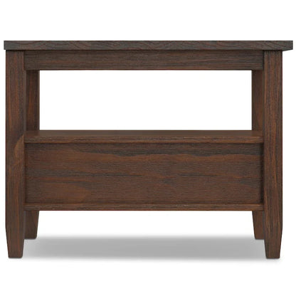 WYNDENHALL Norfolk Table d'appoint étroite de style transitionnel rectangulaire en bois massif, 35,5 cm de large – 35,5 cm de large