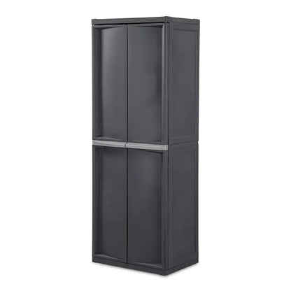 Sterilite Lot de 2 Organiseurs de Rangement à 4 Étagères Réglables pour Garage, Gris - Lot de 2