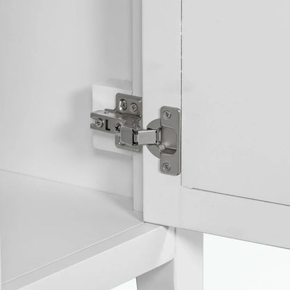 Meuble-lavabo avec vasque en céramique, deux placards et cinq tiroirs