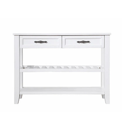Table console de 42 po avec tiroirs et étagères à niveaux